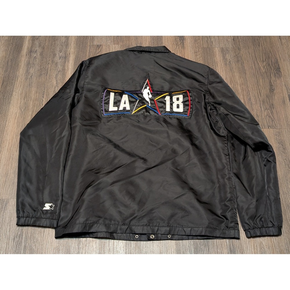 2018 NBA Basketball All Star Game LA Starter Jacket Black Label Size L READ!